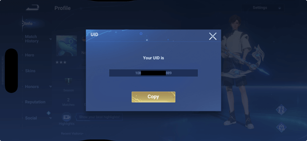 Copy Your HOK ID