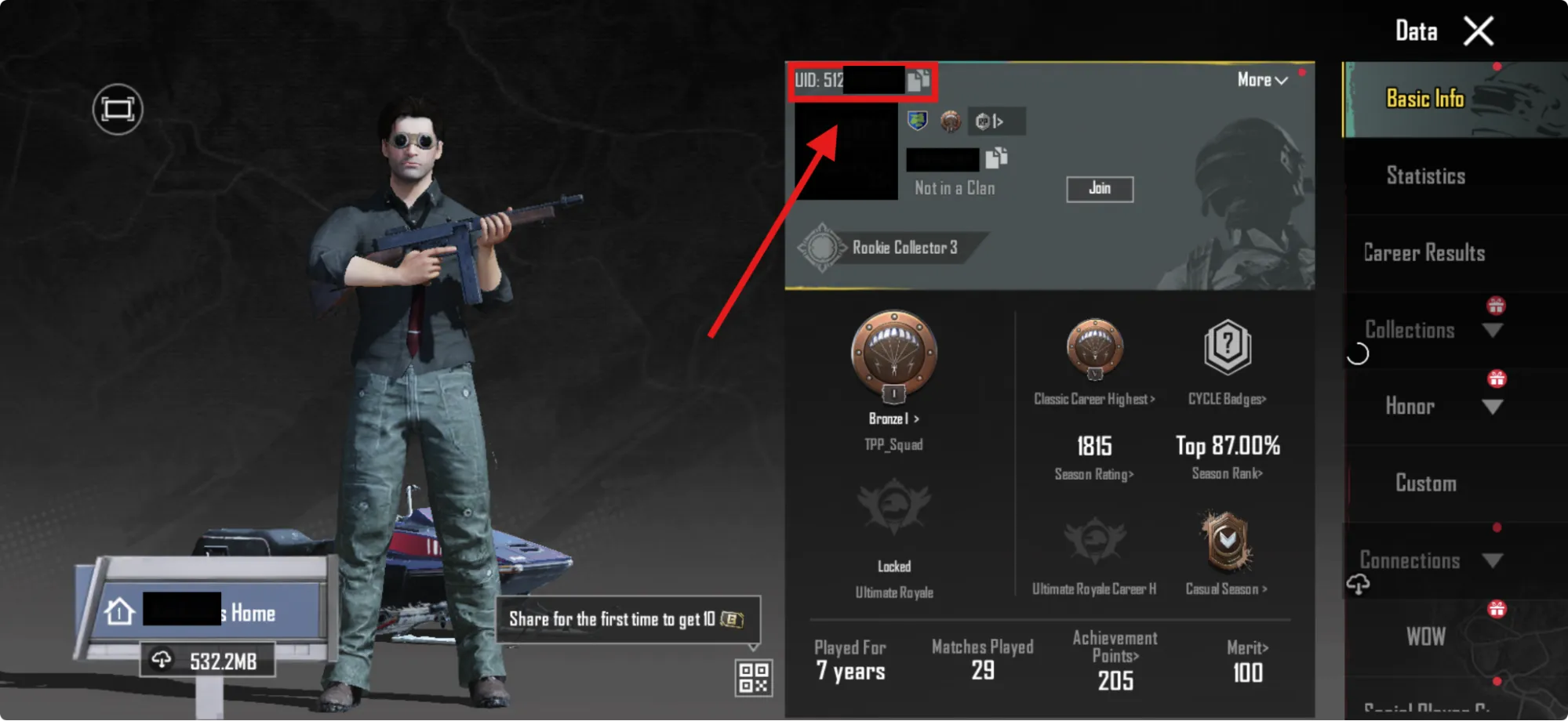 Find your PUBG Mobile UID